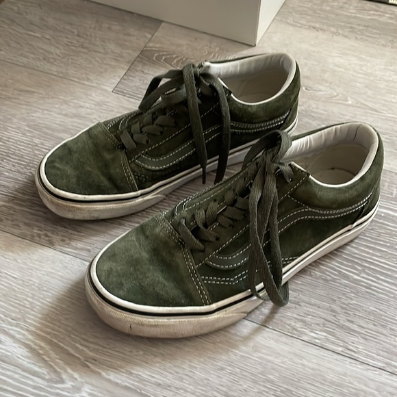 Vans Shoes - Vans Old Skool Pig Suede Eco Dry Low Top Olive Green Unisex